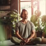 a man practicing yoga