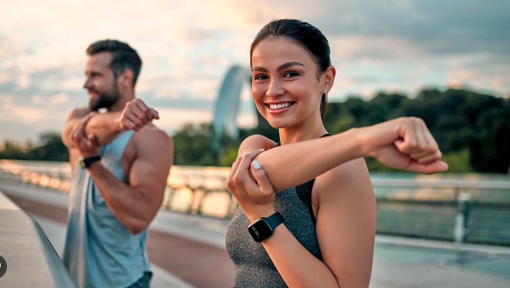 a couple working out