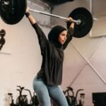 a woman working out